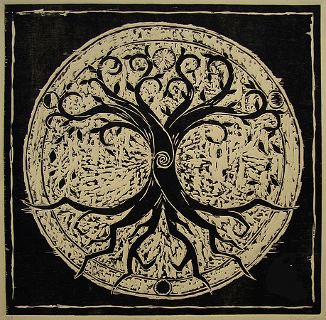 Tree of Two Lives - Woodblock Print